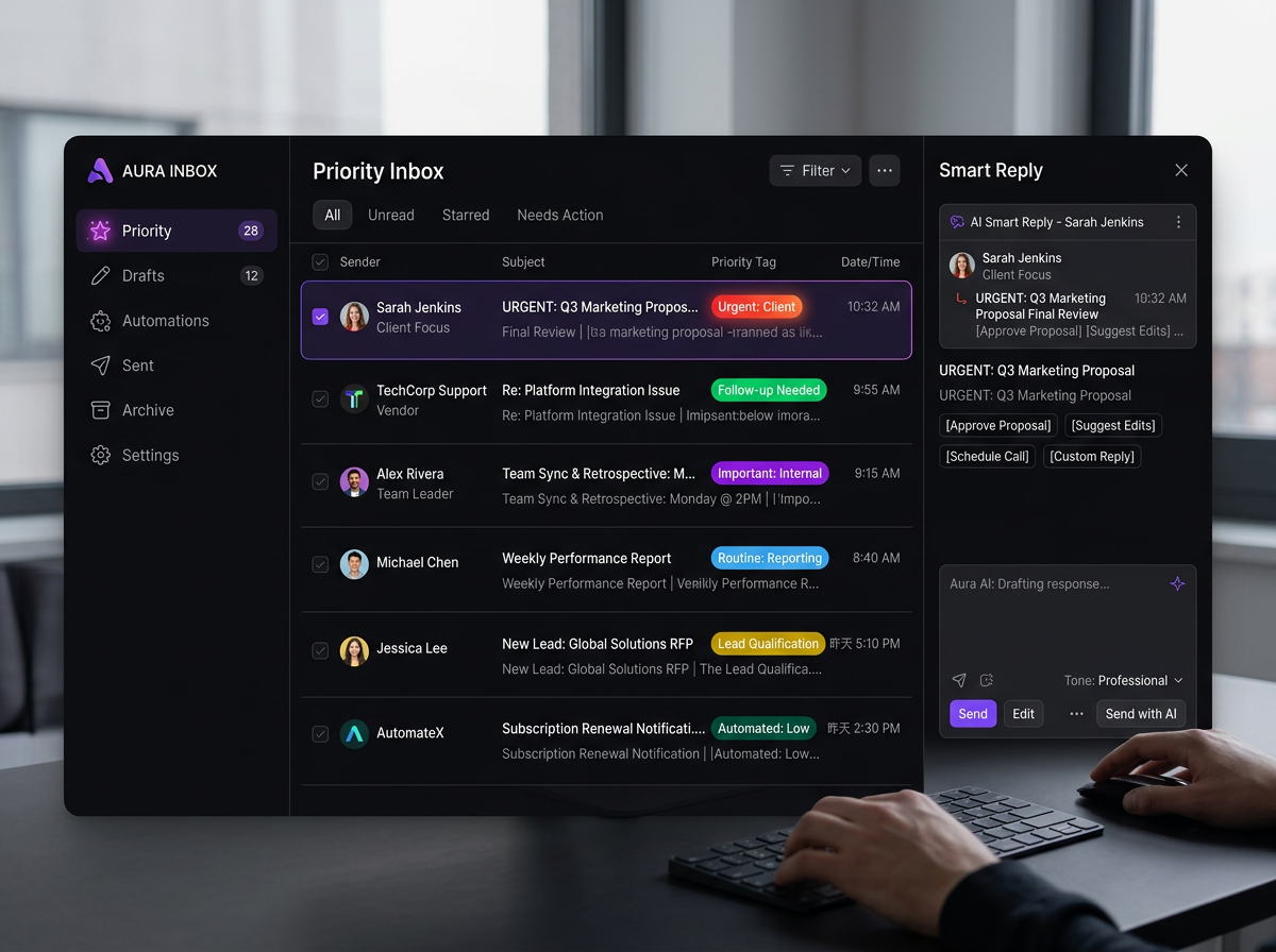 MailPilot AI Dashboard Mockup